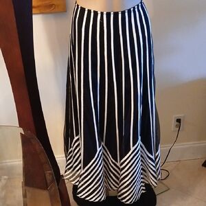 Black and White Striped Women's Skirt